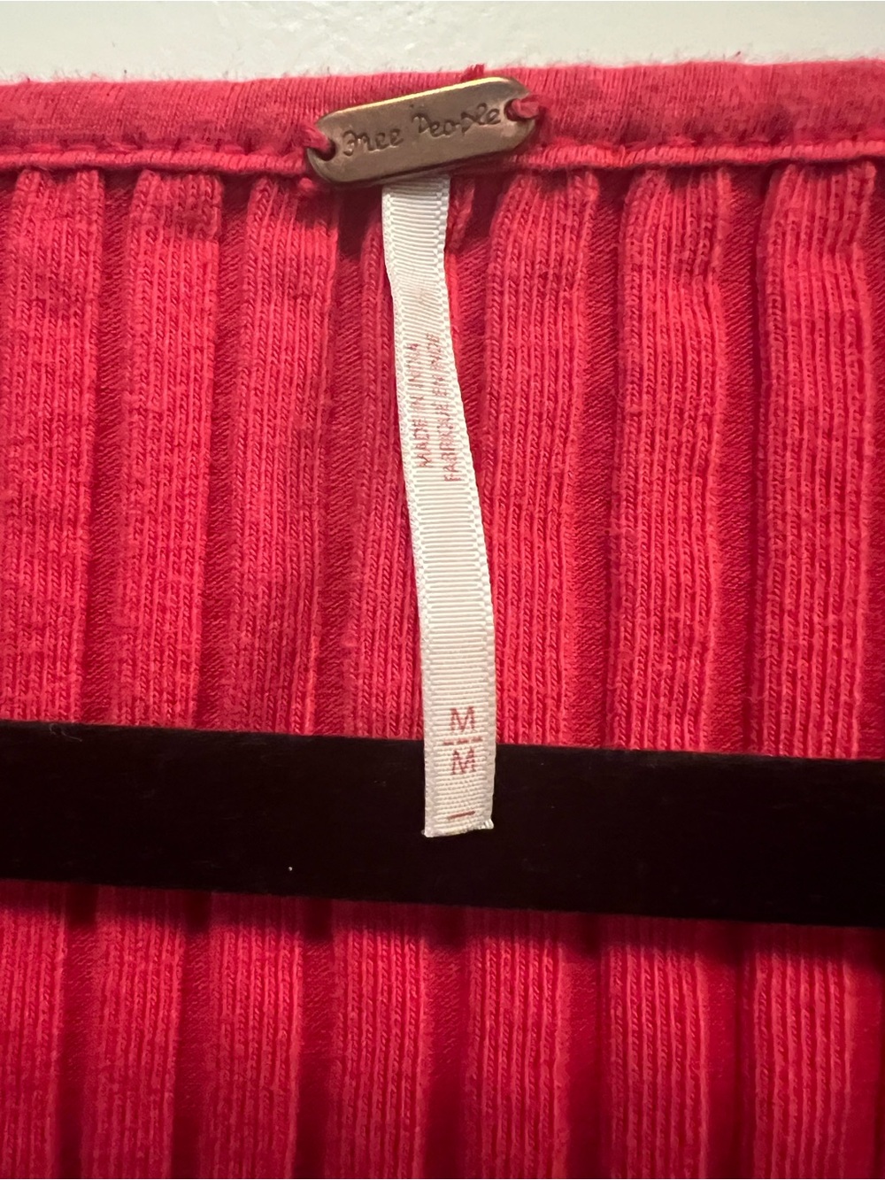Free People Ribbed Button-Front Tank Top in Red - Picture 3 of 3